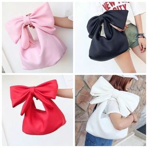 The Anana Large Bow Slouch Scuba Fabric Handbag
